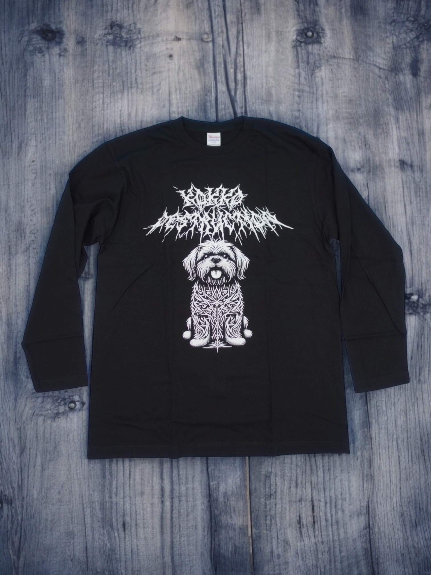 フロントプリント 長袖Tシャツトライバル犬 2